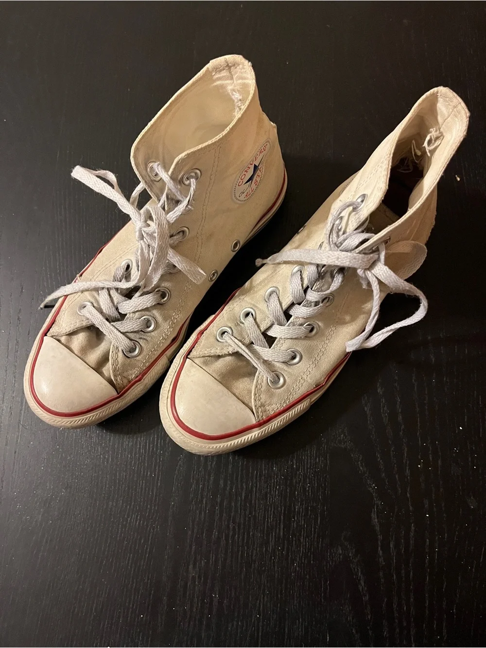 Converse Chuck Taylor All Star Cream High Top Sneakers Mens 5 Womens 7